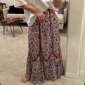 Used Floral Print Petite Maxi Skirt